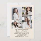 Invitation Ruban rouge branché 5 PHOTO de la fête de graduati (Dos)