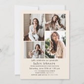 Invitation Ruban rouge branché 5 PHOTO de la fête de graduati (Dos)