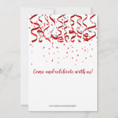 Invitation Ruban rouge et argent et Confetti rouge 50e annive (Dos)