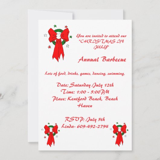 Invitation Ruban Rouge -Invitation (Devant)