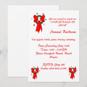 Invitation Ruban Rouge -Invitation (Devant / Derrière)