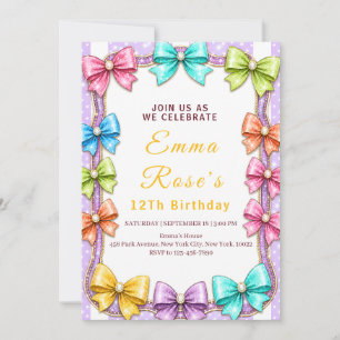Invitation Ruban scintillant coloré pour fête