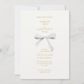 Invitation Ruban simple et tendance | Mariage blanc désactivé (Devant)