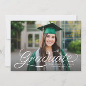 Invitation Ruban tendance écriture photo de remise de diplôme (Devant)