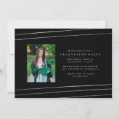 Invitation Ruban tendance écriture photo de remise de diplôme (Dos)