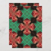 Invitation Ruban vert à crisscross avec noeud en satin rouge (Devant / Derrière)