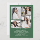 Invitation Ruban vert branché 5 PHOTO de la soirée de graduat (Dos)