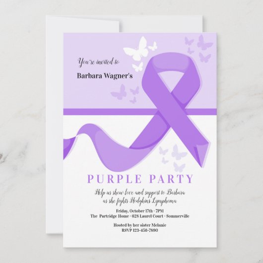 Invitation Ruban Violet (Devant)