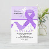 Invitation Ruban Violet (Debout devant)