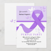 Invitation Ruban Violet (Devant / Derrière)