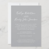 Invitation Ruban violet de colombe forme simple mariage invit (Dos)
