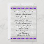 Invitation Ruban violet, Mariage satiné blanc (Dos)