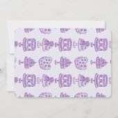 Invitation Ruban Violet Rétro Cœur Coquette Gâteau Galentine (Dos)