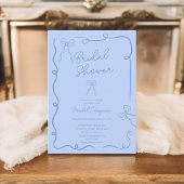 Invitation Rubans à arcs bleus chic illustrations Douche nupt
