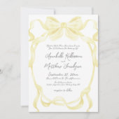 Invitation Rubans à nœud jaune élégant Mariage fantaisiste (Devant)