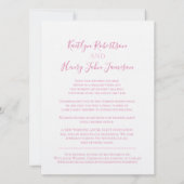 Invitation Rubans blancs rose colombe changement de plans mar (Dos)