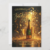 Invitation Rubans de Champagne pour la Célébration des Cinqua (Devant)