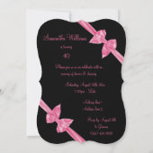 Invitation Rubans de satin rose élégants 40e anniversaire (Dos)