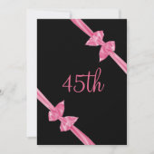 Invitation Rubans de satin rose élégants 45e anniversaire (Devant)