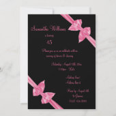 Invitation Rubans de satin rose élégants 45e anniversaire (Dos)