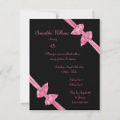 Invitation Rubans de satin rose élégants 45e anniversaire (Dos)