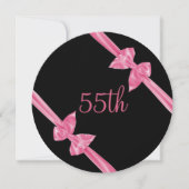 Invitation Rubans de satin rose élégants 55e anniversaire (Devant)