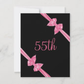 Invitation Rubans de satin rose élégants 55e anniversaire (Devant)