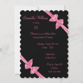 Invitation Rubans de satin rose élégants 55e anniversaire (Dos)
