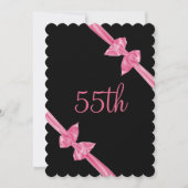 Invitation Rubans de satin rose élégants 55e anniversaire (Devant)