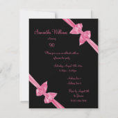 Invitation Rubans de satin rose élégants 90e anniversaire (Dos)