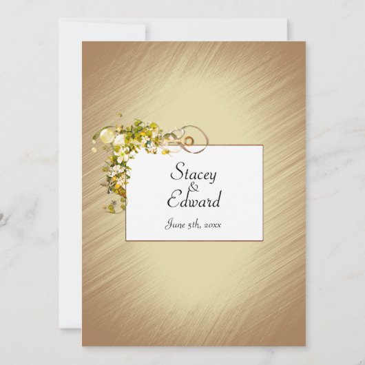 Invitation Rubans dorés et bulles de sésame (Dos)