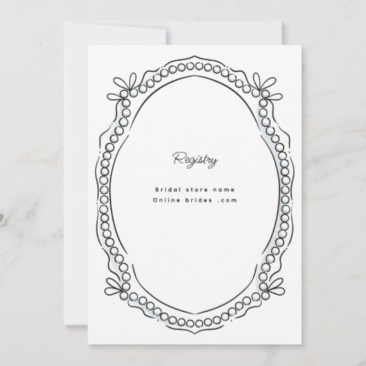 Invitation Rubans en stylo et en encre et perles Alt Texte (Dos)