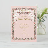 Invitation Rubans et Baby shower rose Rose (Debout devant)