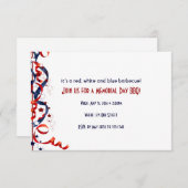 Invitation Rubans et étoiles rouges blancs et bleus (Devant / Derrière)