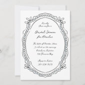 Invitation Rubans et perles en stylo et en encre (Devant)