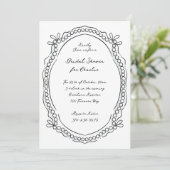 Invitation Rubans et perles en stylo et en encre (Debout devant)