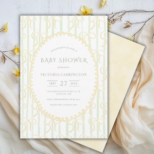Invitation Rubans et rubans jaunes Baby shower Vintage
