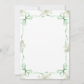Invitation Rubans Green Bows & Baby shower cadre vert (Dos)