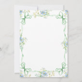 Invitation Rubans Green Bows & Baby shower de cadre Floral (Dos)