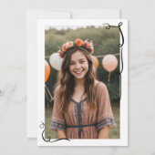 Invitation Rubans noirs mignons illustrations Sweet 16 (Dos)