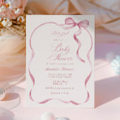 Invitation Rubans roses et vaches Baby shower fille