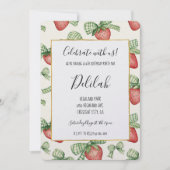 Invitation Rubans verts de fraise Anniversaire (Devant)