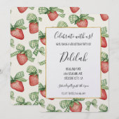 Invitation Rubans verts de fraise Anniversaire (Devant / Derrière)