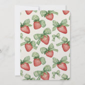 Invitation Rubans verts de fraise Anniversaire (Dos)