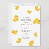 Invitation Rubber Canard Jaune Rub Un Dub Dub Baby shower Inv (Devant)