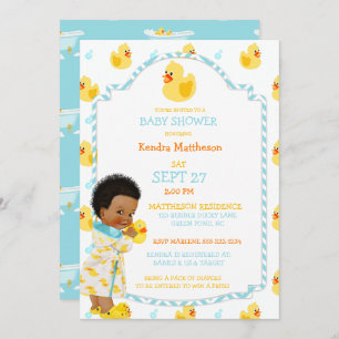 Invitation Rubber Duck Ducky Africain Américain Sexe Neutre