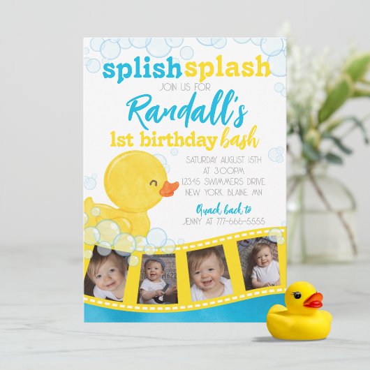 Invitation Rubber Duck Filmstrip photo multi photo Anniversai