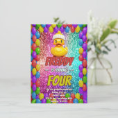 Invitation Rubber Duck personnalisable caractère d'anniversai (Debout devant)