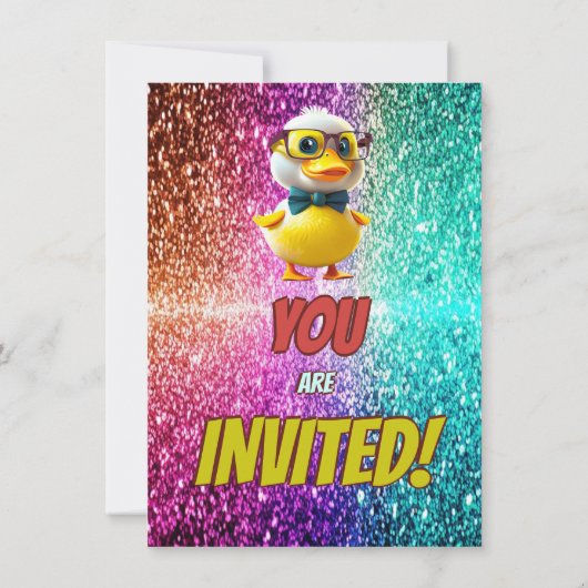 Invitation Rubber Duck personnalisable caractère d'anniversai (Dos)