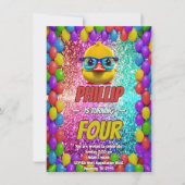 Invitation Rubber Duck personnalisable caractère d'anniversai (Devant)